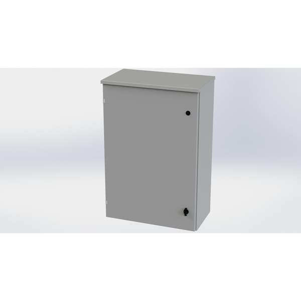 1/4 Turn Knob Latch Electrical Enclosures, 36 in H, 12 in D, 24 in W, NEMA 3R, Galvanized Steel